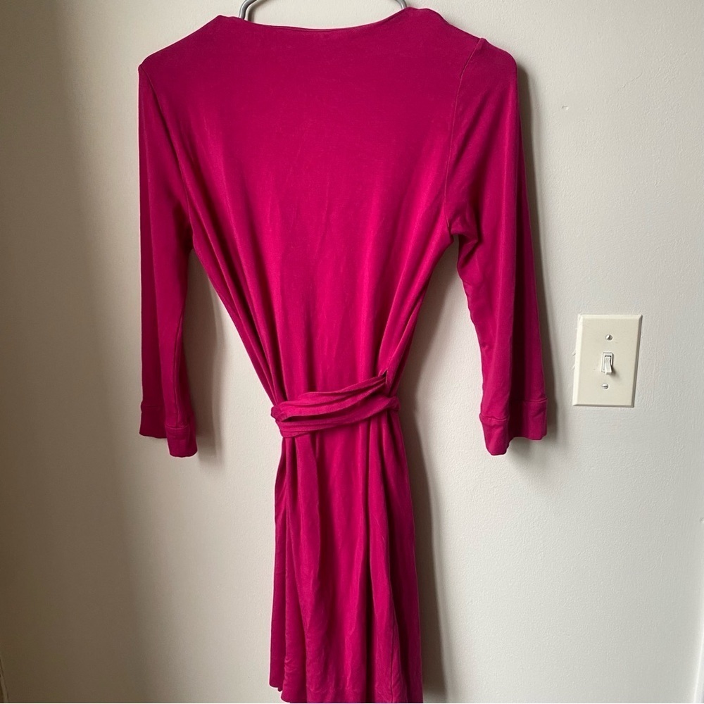 Diane von Furstenberg DVF Julian Two Mini Wrap Dress Lotus Berry size 8 - Picture 6 of 7